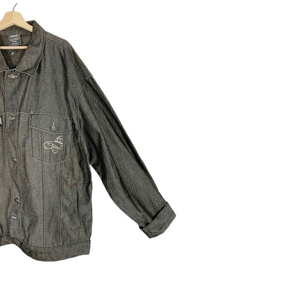 Vintage SCHOOL OF HARD KNOCKS  Y2k Jean Jacket Size 3XL - Picture 5 of 15